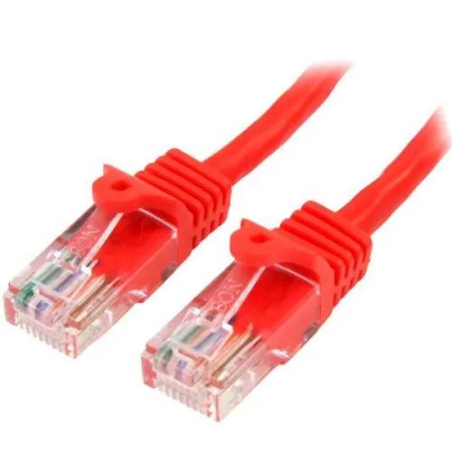 Cable de Red de 5m Rojo Cat5e Ethernet RJ45 sin Enganches