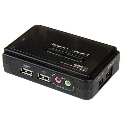 Kit de Conmutadores KVM de 2 Puertos USB con Audio y Cables