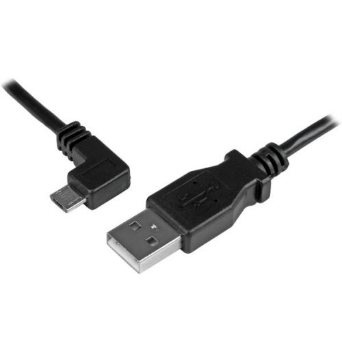 Cable de 2m Micro USB con conector acodado a la izquierda