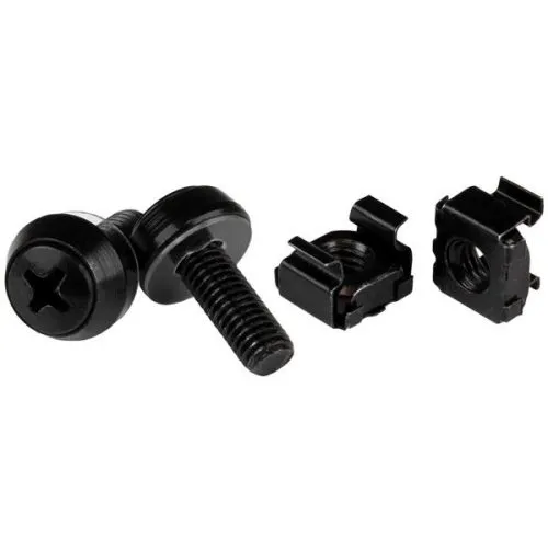 50 Tornillos y Tuercas Enjauladas Cage Nuts M6 Negro