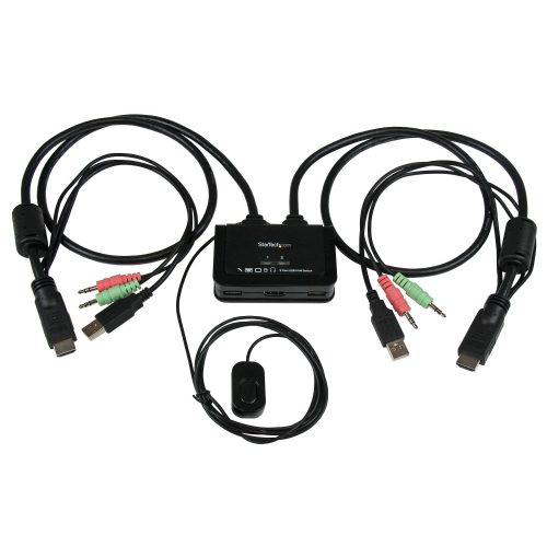 KVM 2 puertos HDMI USB Audio - 1080p