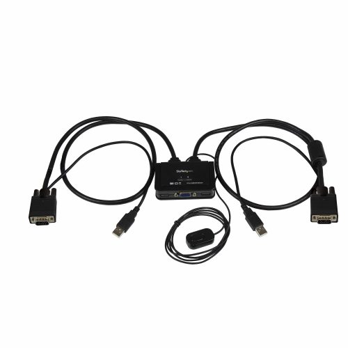 Switch Conmutador KVM de Cable 2x VGA Alimentacion USB