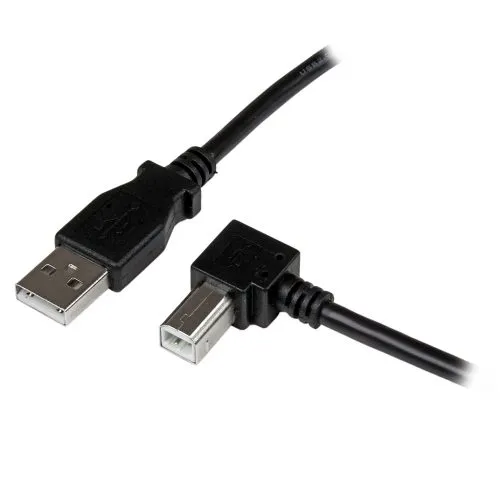 Cable Adaptador Usb 2m Para Impresora Acodado Usb A Macho