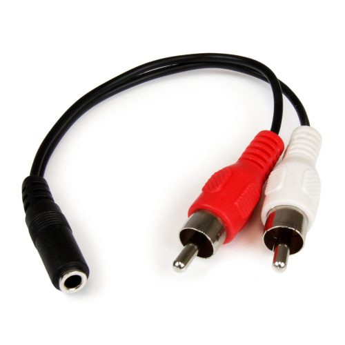 Cable Adaptador 15cm de Audio Jack 3,5mm Hembra a RCA Macho