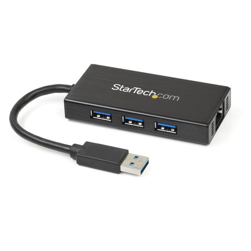 Hub USB 3.0 Aluminio con Cable 3 Puertos y Ethernet