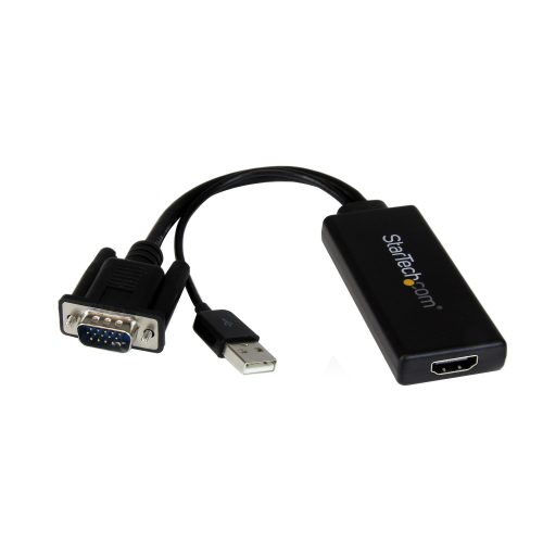 Adaptador Conversor VGA a HDMI con USB Audio y Alimentacion