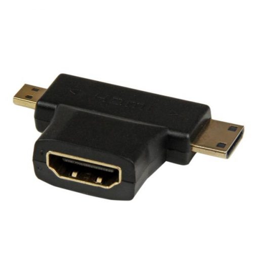Adaptador HDMI en T HDMI a Mini HDMI o Micro HDMI
