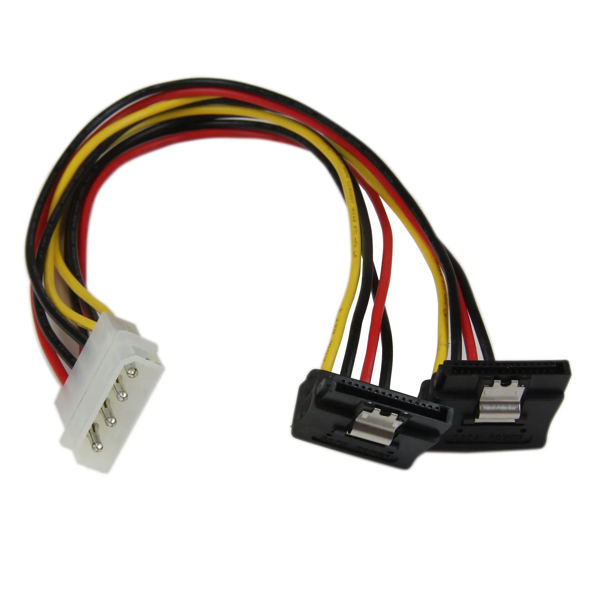 Cable Adaptador de 30cm 2x SATA - 1x LP4 Acodado StarTech