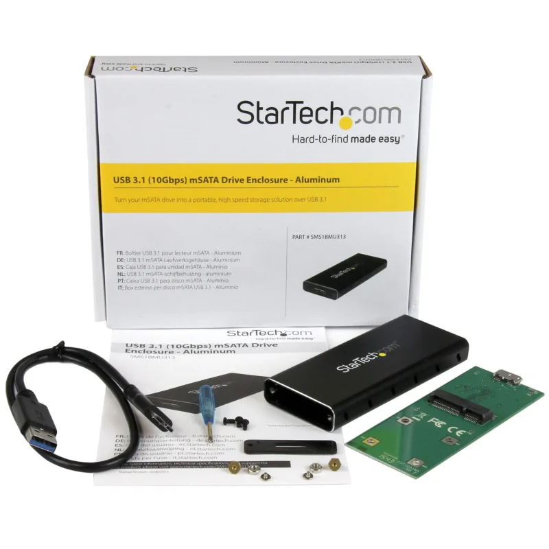 Cofre USB 3.1 (10Gbps) para Unidades mSATA - Aluminio - Imagen 5