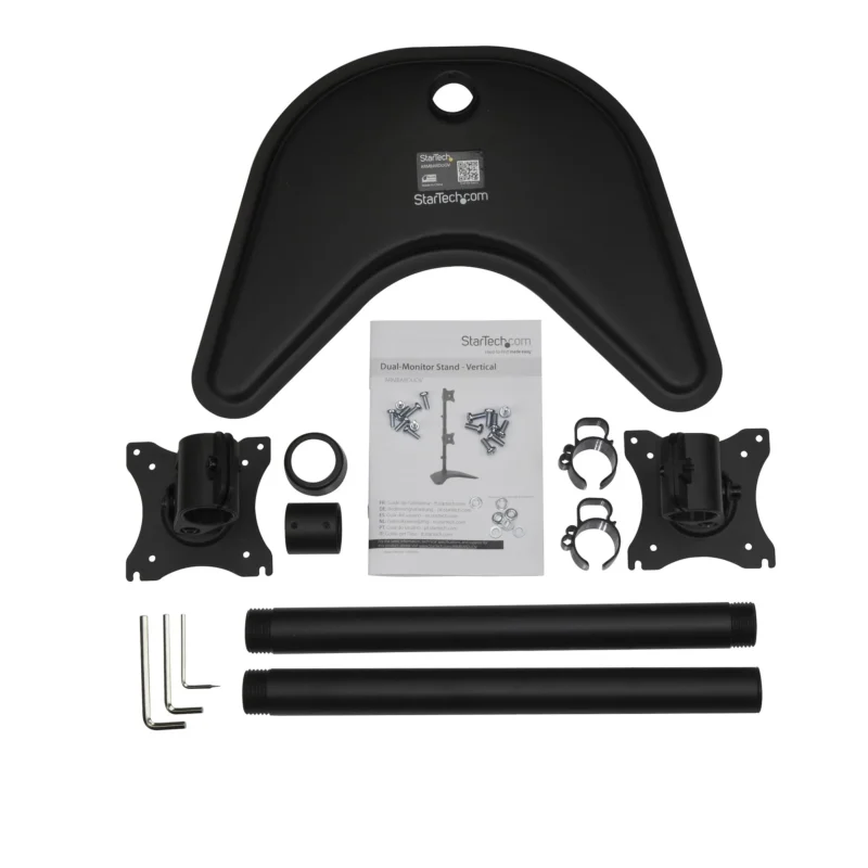 Soporte Vertical Acero para 2 Monitores Base Ajustable VESA - Imagen 6