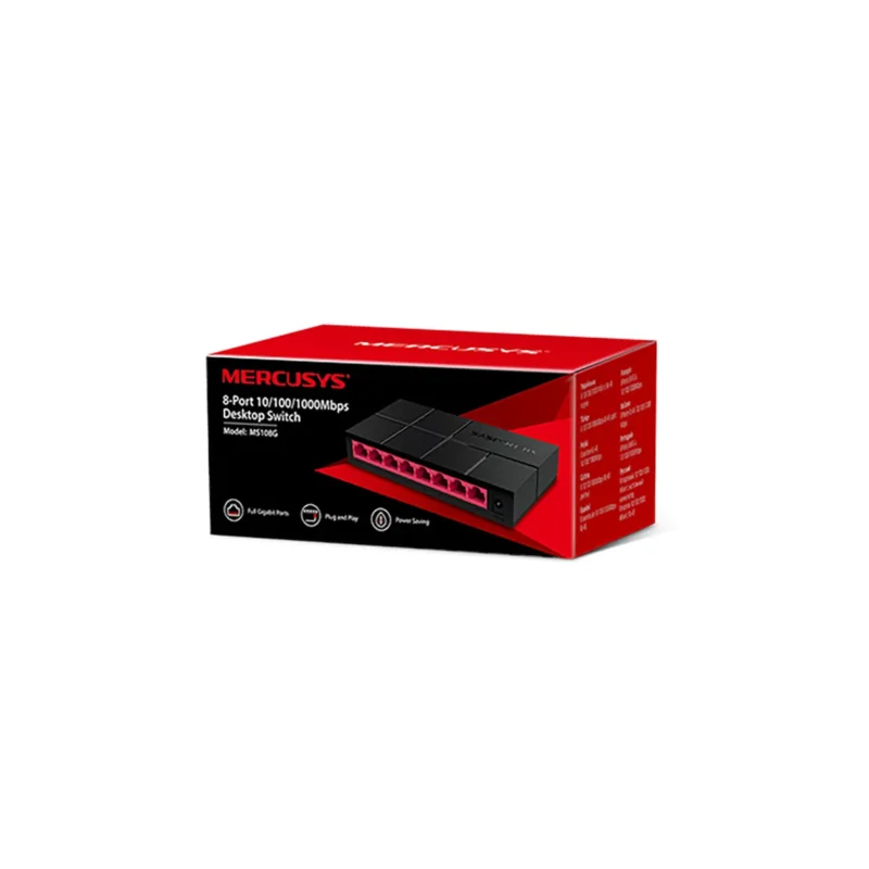 Switch Mercusys Ms108g 10/100/1000 Mbps De 8 Puertos - Imagen 4