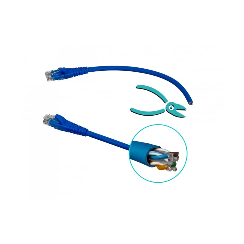 Cable PacthCord Linkmade Cat6 de 30CM LSZH Azul 1unidad