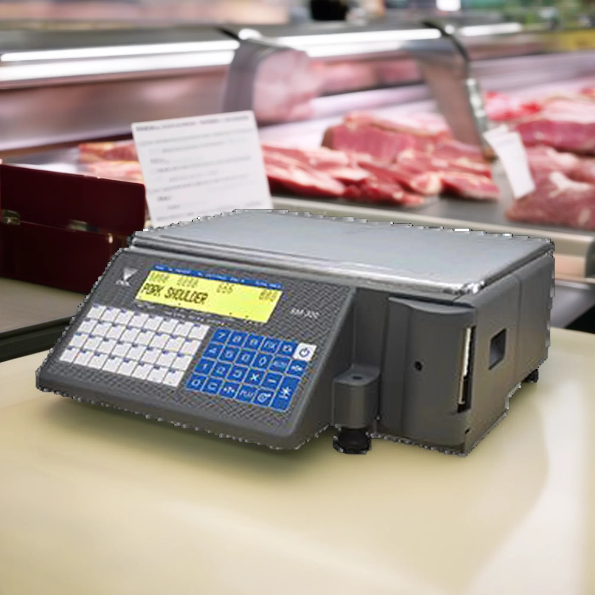Balanza Tipificadora DIGI SM-320B en seccion carnes supermercado