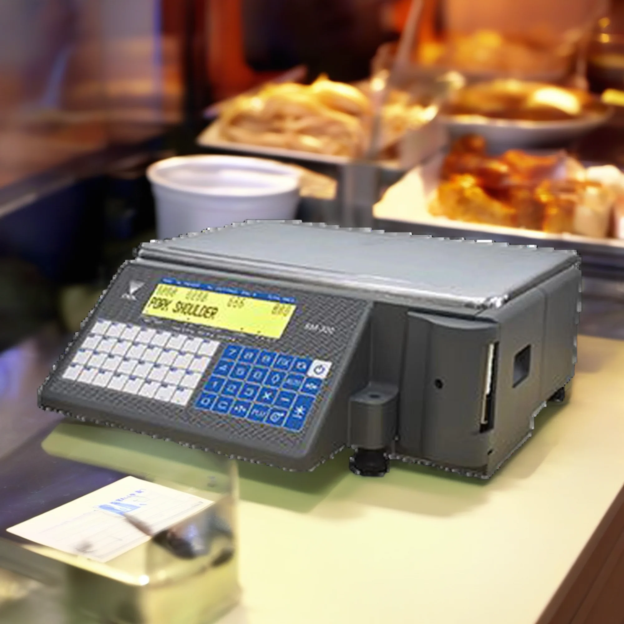 Balanza Tipificadora DIGI SM-320B en mostrador de rotiseria