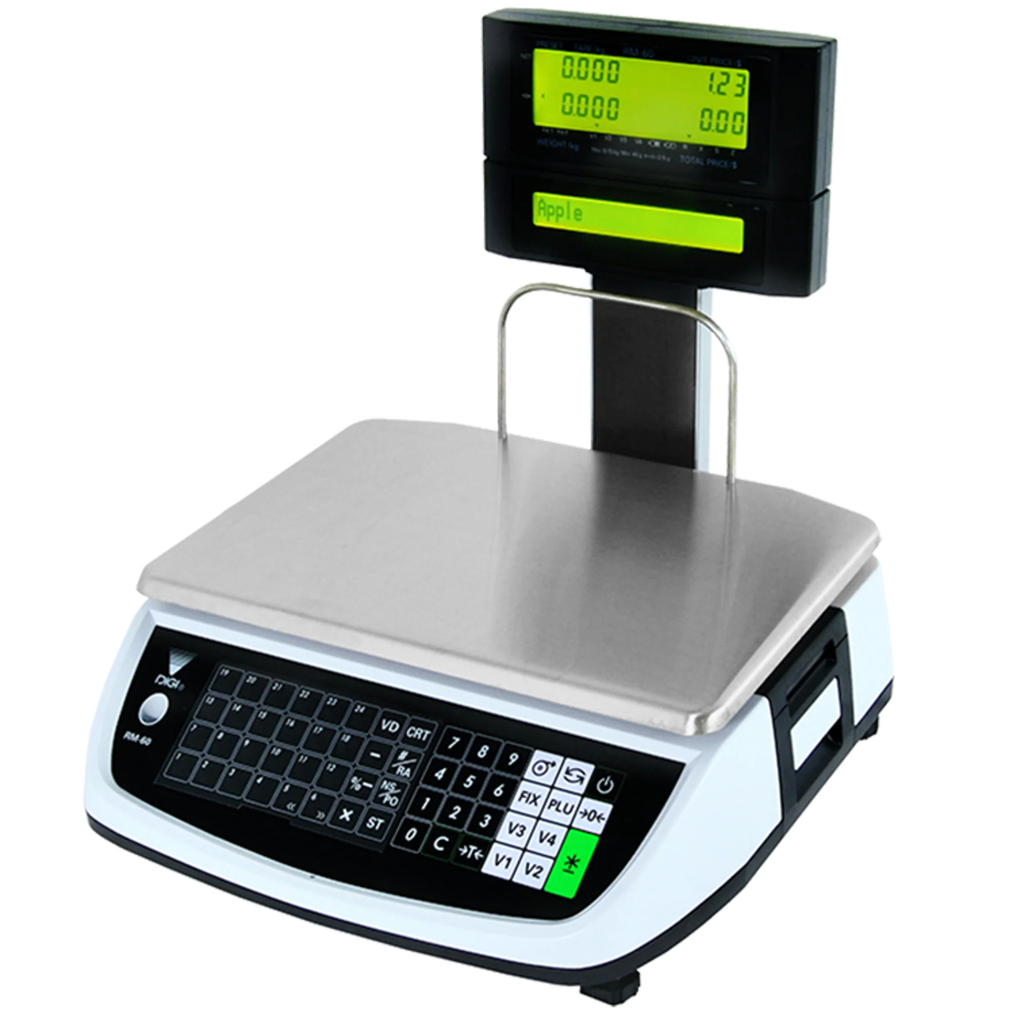 Balanza Tipificadora DIGI RM-60 RM60 15Kg vista frontal fondo blanco